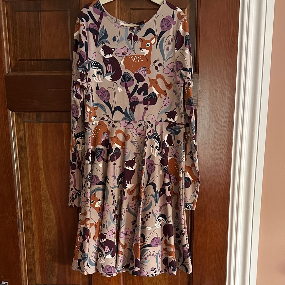 Polarn O. Pyret Multicolor Woodland Animal Print Dress